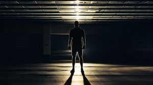 Preview wallpaper silhouette, man, dark, shadow