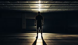 Preview wallpaper silhouette, man, dark, shadow