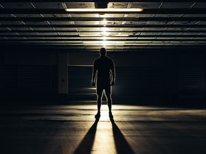 Preview wallpaper silhouette, man, dark, shadow