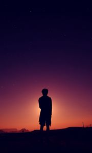 Preview wallpaper silhouette, man, night