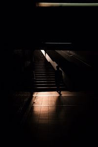 Preview wallpaper silhouette, man, stairs, dark