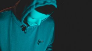 Preview wallpaper silhouette, mask, hood, hoodie, anonymous