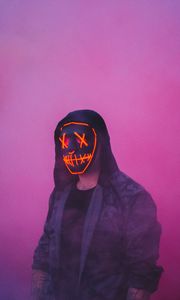 Preview wallpaper silhouette, mask, hood, smoke, cloud