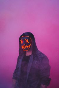 Preview wallpaper silhouette, mask, hood, smoke, cloud
