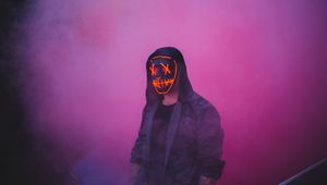 Preview wallpaper silhouette, mask, hood, smoke, cloud