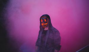 Preview wallpaper silhouette, mask, hood, smoke, cloud