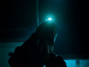 Preview wallpaper silhouette, night, lantern, dark