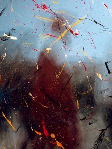 Preview wallpaper silhouette, paint, distortion, splashes, blur