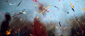 Preview wallpaper silhouette, paint, distortion, splashes, blur