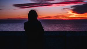 Preview wallpaper silhouette, person, night