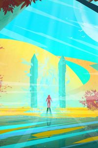 Preview wallpaper silhouette, planet, spray, art