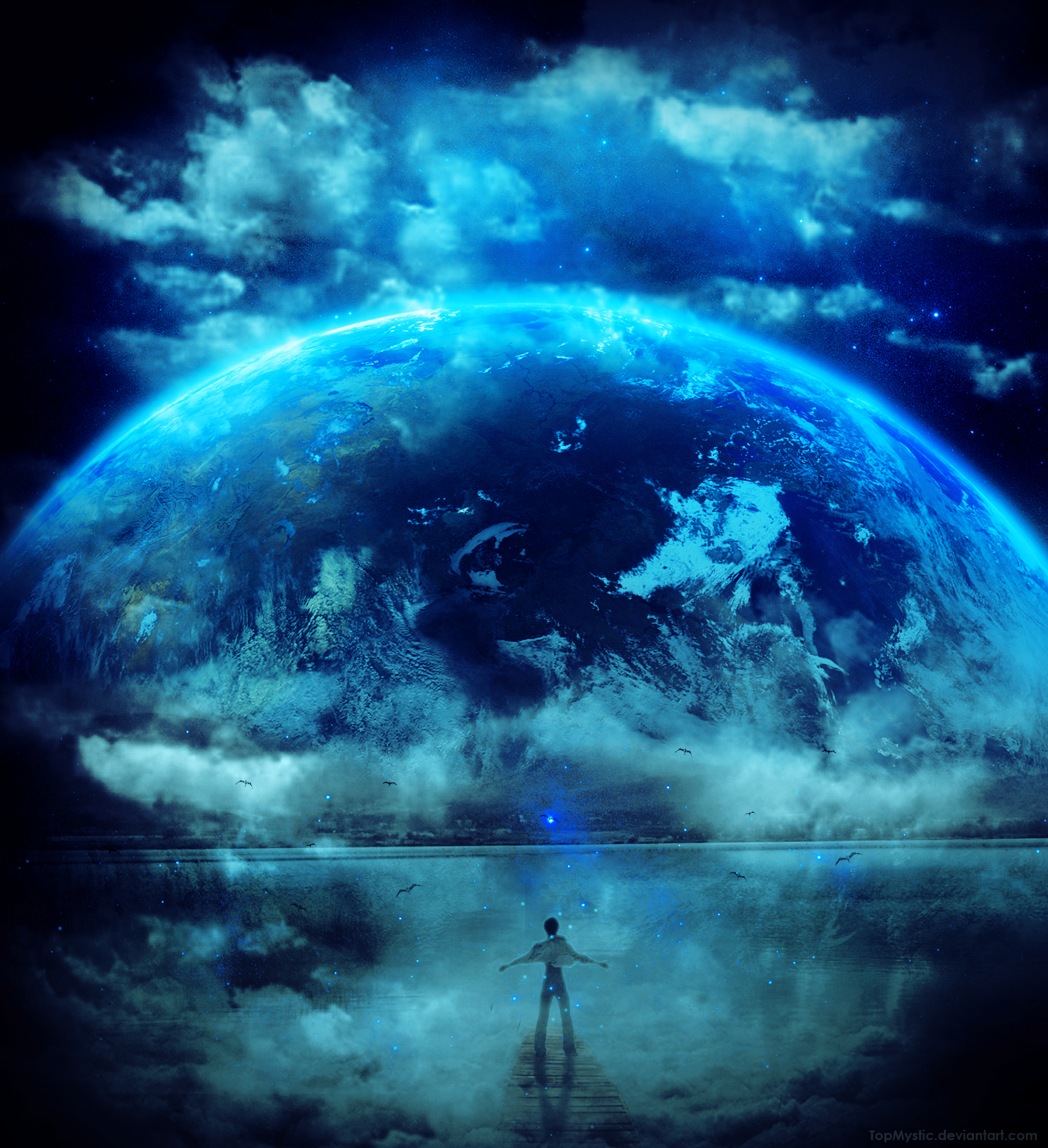 2738x3000 Wallpaper silhouette, planet, stars, art, fantastic