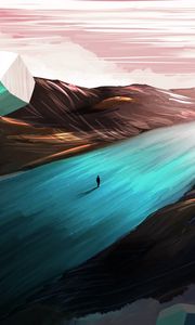 Preview wallpaper silhouette, road, hills, art