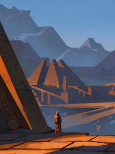 Preview wallpaper silhouette, ruins, art