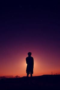 Preview wallpaper silhouette, sky, night