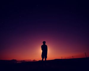 Preview wallpaper silhouette, sky, night