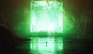 Preview wallpaper silhouette, square, glow, fantasy