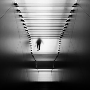 Preview wallpaper silhouette, stairs, bw, transparent