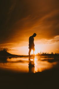 Preview wallpaper silhouette, sunset, dark, twilight, sunlight