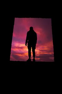 Preview wallpaper silhouette, sunset, lonely, loneliness