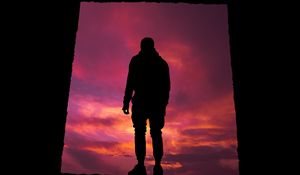 Preview wallpaper silhouette, sunset, lonely, loneliness
