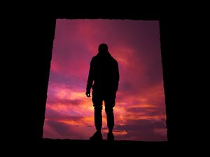 Preview wallpaper silhouette, sunset, lonely, loneliness