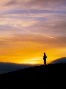 Preview wallpaper silhouette, sunset, sky, loneliness, solitude