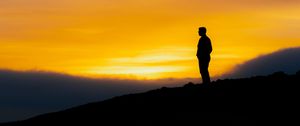 Preview wallpaper silhouette, sunset, sky, loneliness, solitude