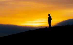 Preview wallpaper silhouette, sunset, sky, loneliness, solitude