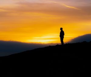 Preview wallpaper silhouette, sunset, sky, loneliness, solitude