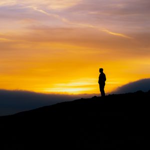 Preview wallpaper silhouette, sunset, sky, loneliness, solitude