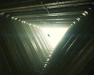 Preview wallpaper silhouette, triangle, light, tunnel