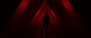 Preview wallpaper silhouette, triangles, red, dark, black