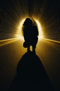 Preview wallpaper silhouette, tunnel, dark, shadow, light