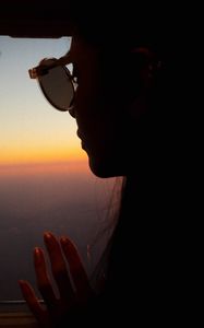 Preview wallpaper silhouette, window, porthole, flight