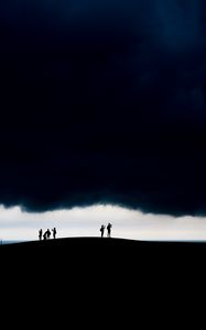 Preview wallpaper silhouettes, clouds, dark, sky