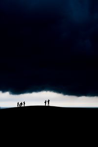 Preview wallpaper silhouettes, clouds, dark, sky