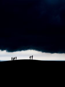 Preview wallpaper silhouettes, clouds, dark, sky