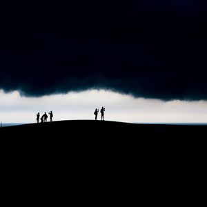 Preview wallpaper silhouettes, clouds, dark, sky