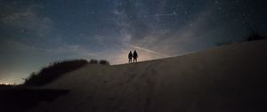 Preview wallpaper silhouettes, dark, night, hill, starry sky