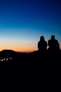 Preview wallpaper silhouettes, dark, twilight, evening, sunset