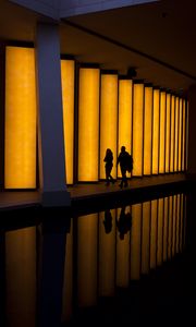 Preview wallpaper silhouettes, people, construction, design