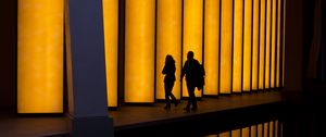 Preview wallpaper silhouettes, people, construction, design