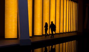Preview wallpaper silhouettes, people, construction, design