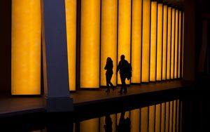 Preview wallpaper silhouettes, people, construction, design