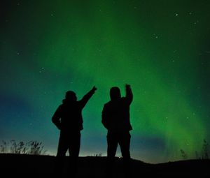 Preview wallpaper silhouettes, starry sky, night