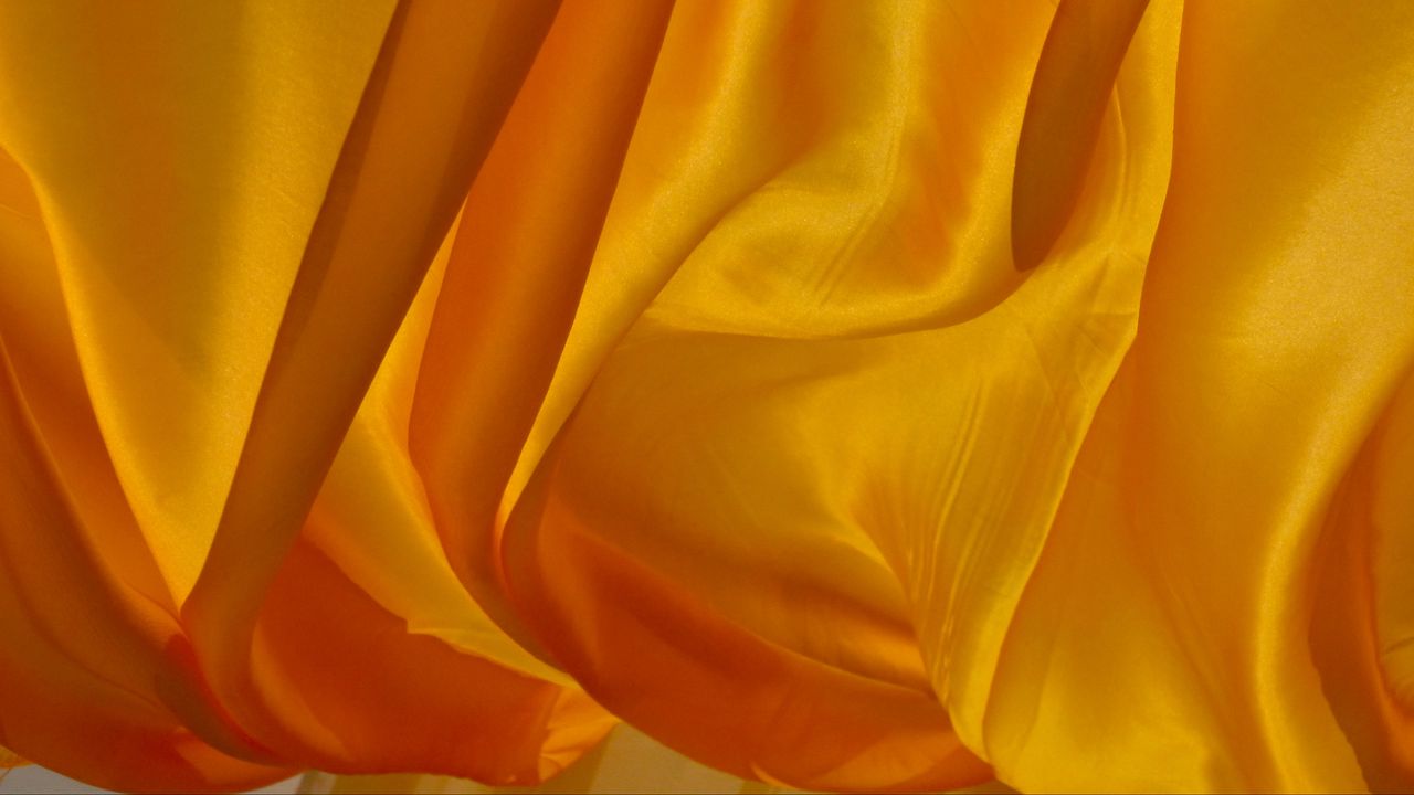 Wallpaper silk, fabric, folds, yellow