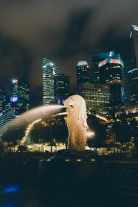 Preview wallpaper singapore, fountain, skyscrapers