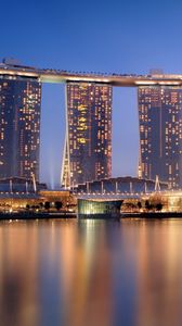Preview wallpaper singapore, night city, hotel