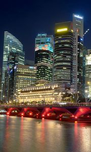 Preview wallpaper singapore, river, night, night city